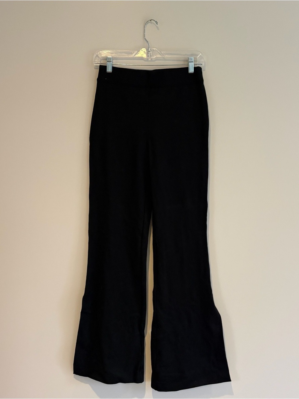 SPANX Black High Waist Flare Leg Side Slit Shaping Point Pant Trousers Size S